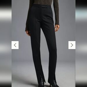 Maeve By Anthropologie Ankle Zip Dress Pants Size 10 Tall Black Straight Leg